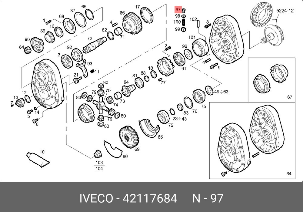 Dop cu Filet diferențial 42117684 Iveco /Astra - imagine 2